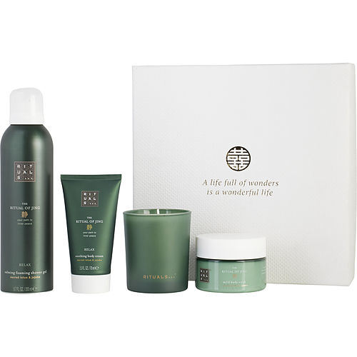 Rituals by Rituals The Ritual of Jing Set: Foaming Shower Gel 6.7oz + Body Scrub 4.2oz + Body Cream 2.3oz + Scented Candle 5.1oz