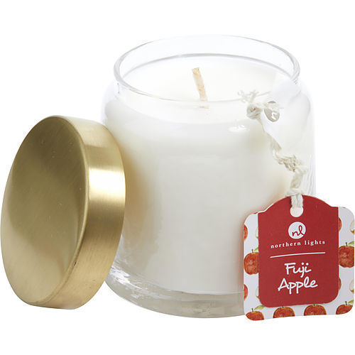FUJI APPLE by SCENTED SOY GLASS CANDLE 10 OZ. COMBINES CRISP RED APPLE, PINK GRAPEFRUIT, SOUTHERN MAGNOLIA BLOSSOM, & LILY OF THE VALLEY. BURNS APPROX. 45 HRS.